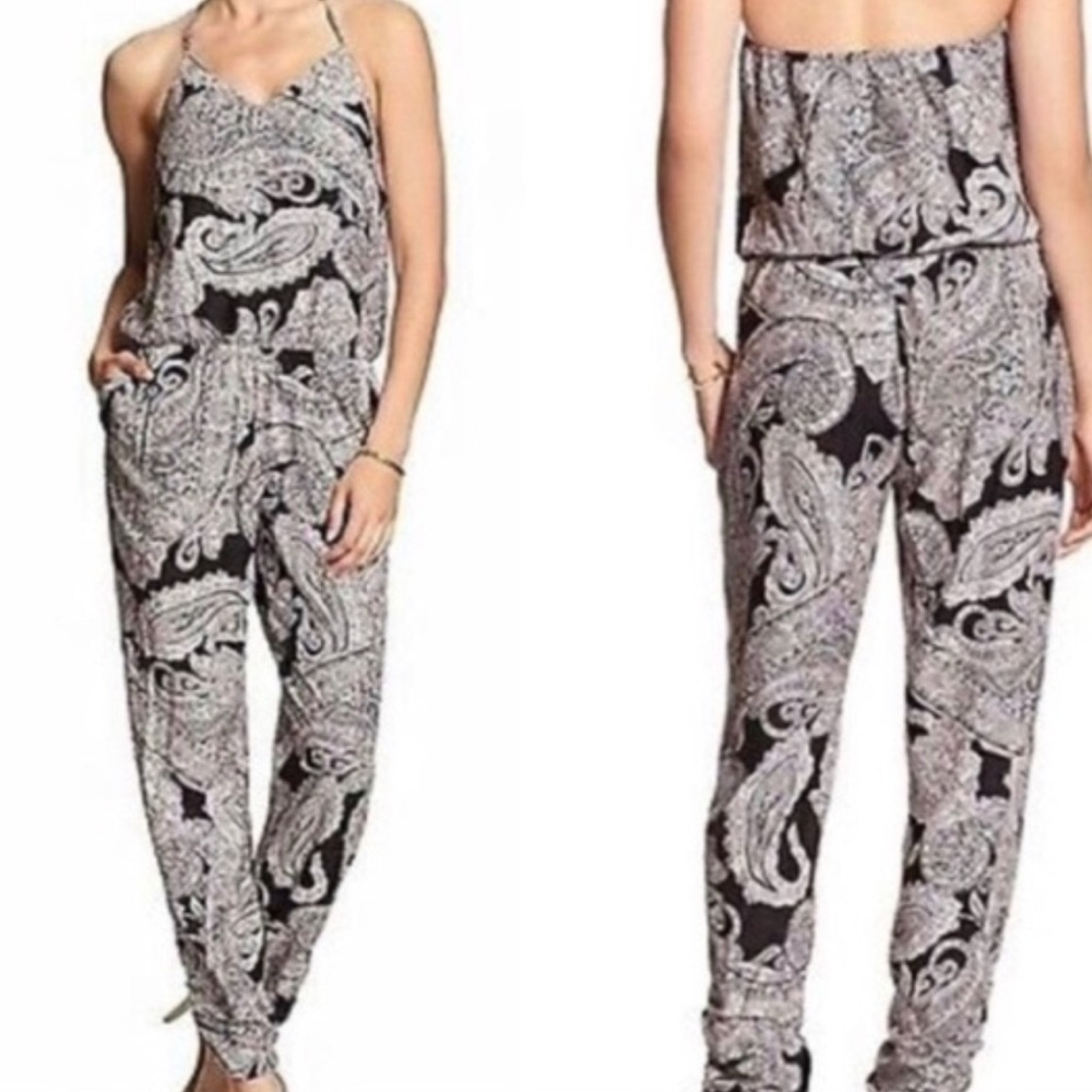 NWT Banana Republic Paisley Print Halter Jumpsuit Size 8